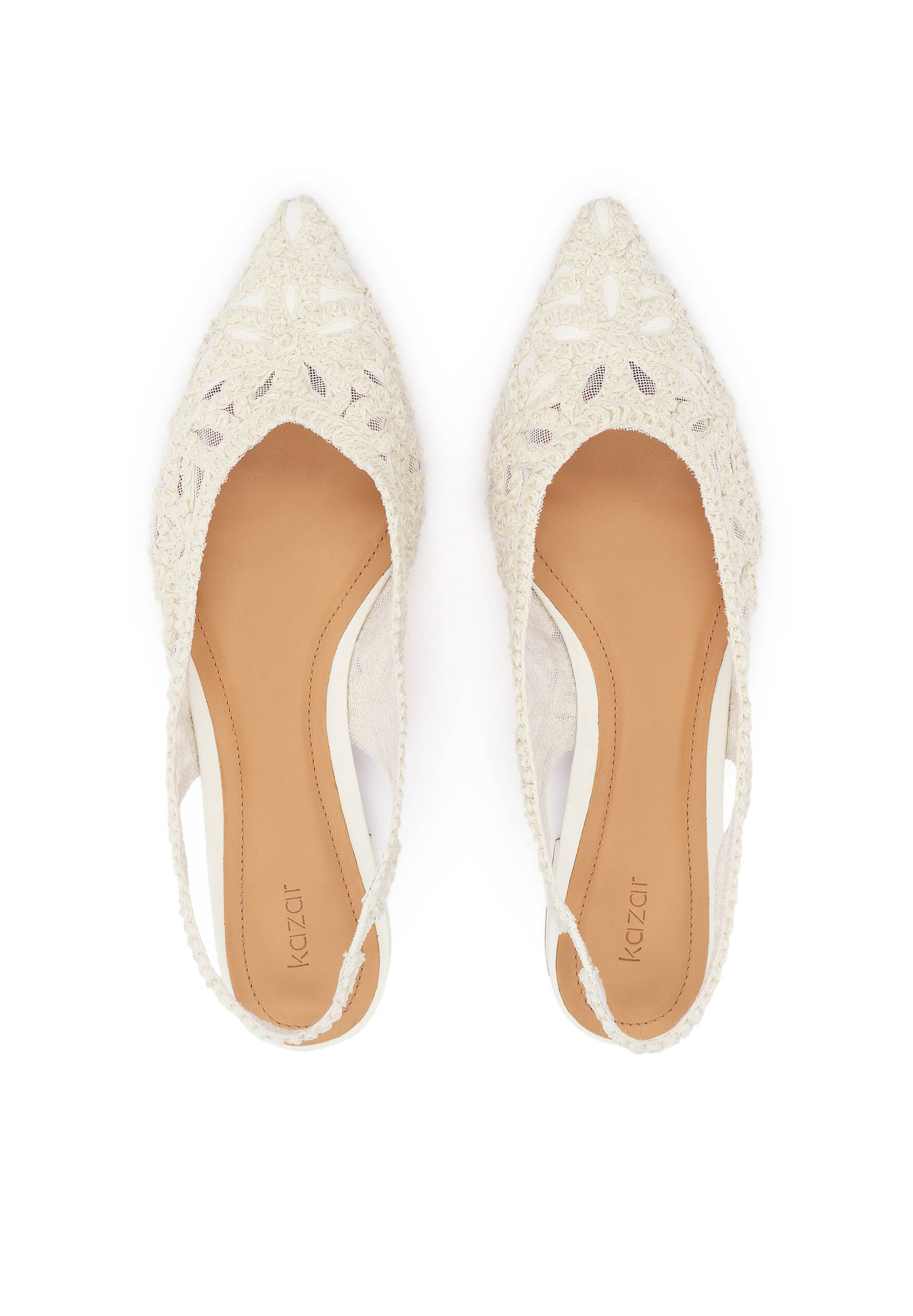 Décolleté sling di Kazar in bianco