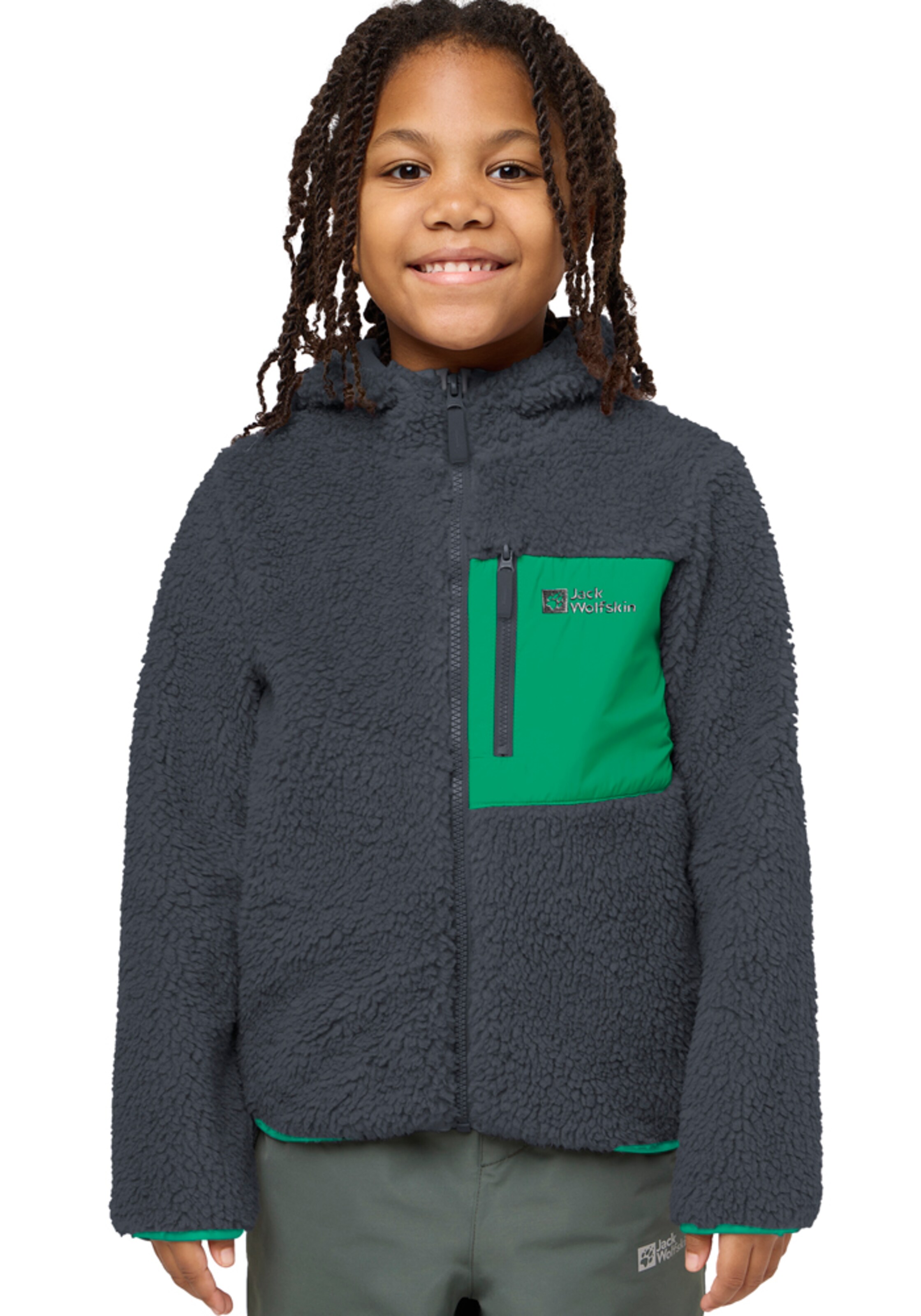JACK WOLFSKIN Funktionsfleecejacke in Grau: Vorderseite