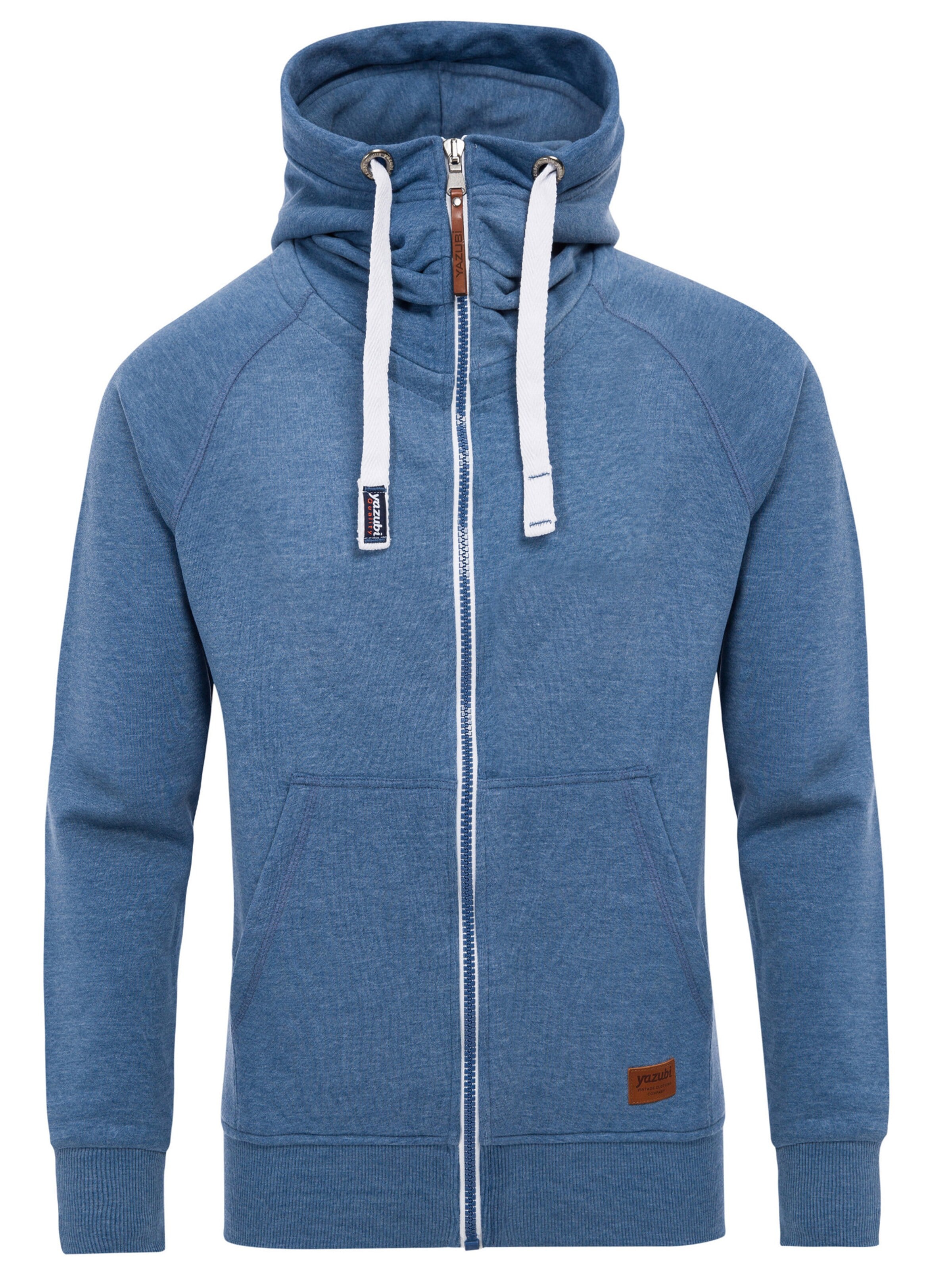 yazubi Zip-Up Hoodie 'Jacob' in Blue: front