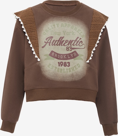 HOMEBASE Sweater majica u smeđa / zelena / bijela, Pregled proizvoda