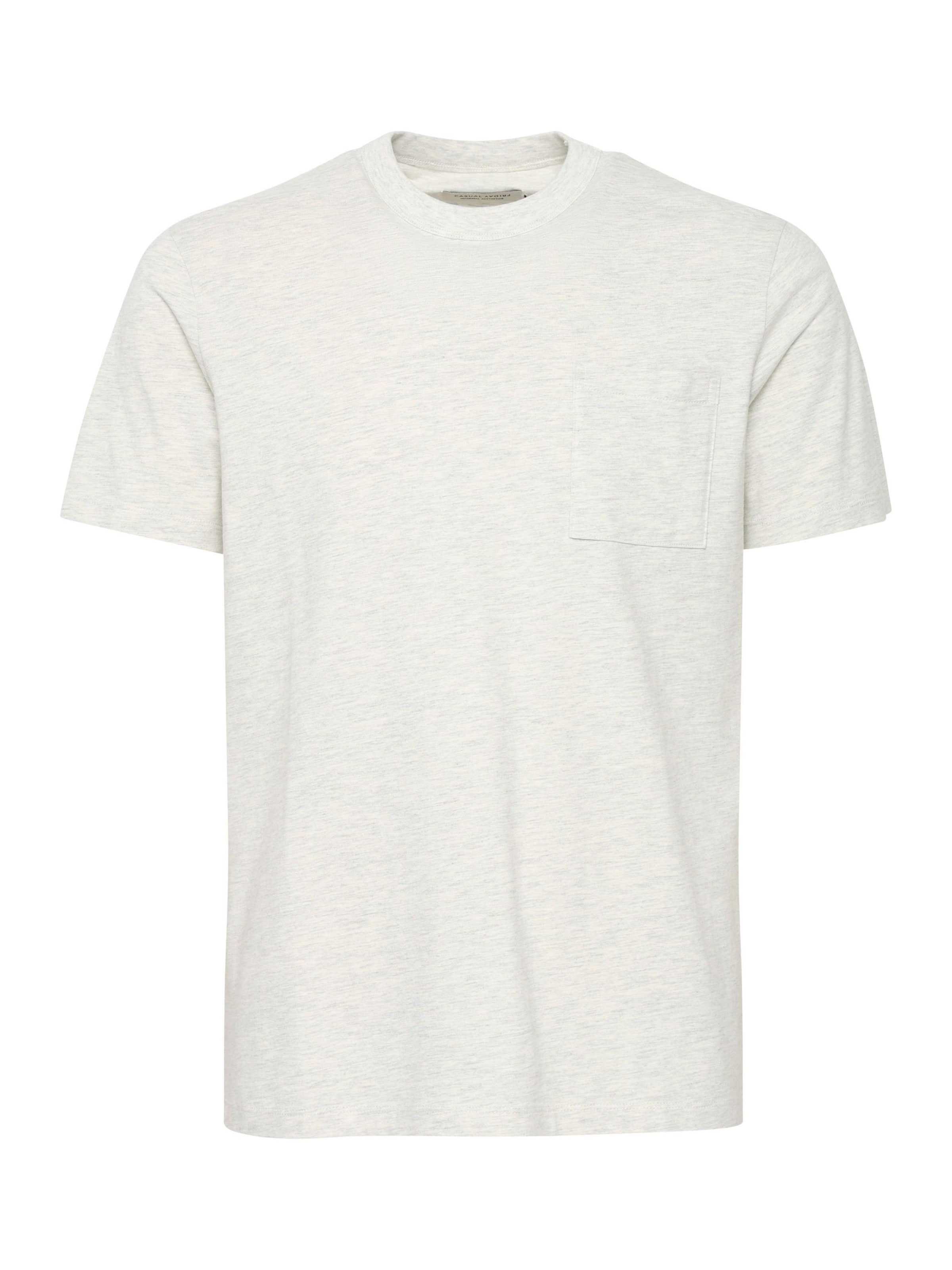 Casual Friday T-Shirt ' CFJASPER mélange tee with chest pocket ' in Beige: Vorderseite