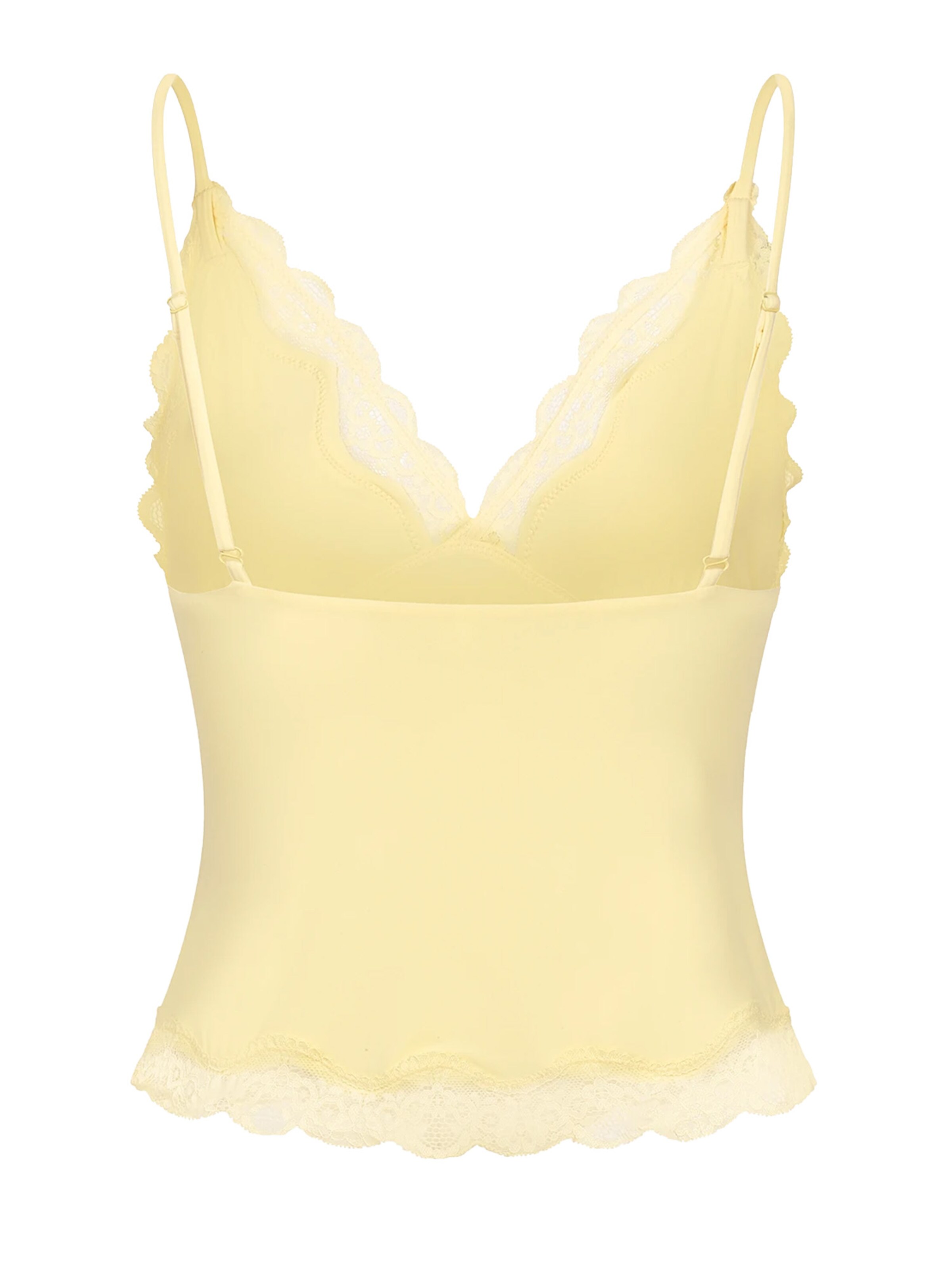 cfab (formerly creamy fabrics) - Top 'Deep Neck Lace Top' en amarillo