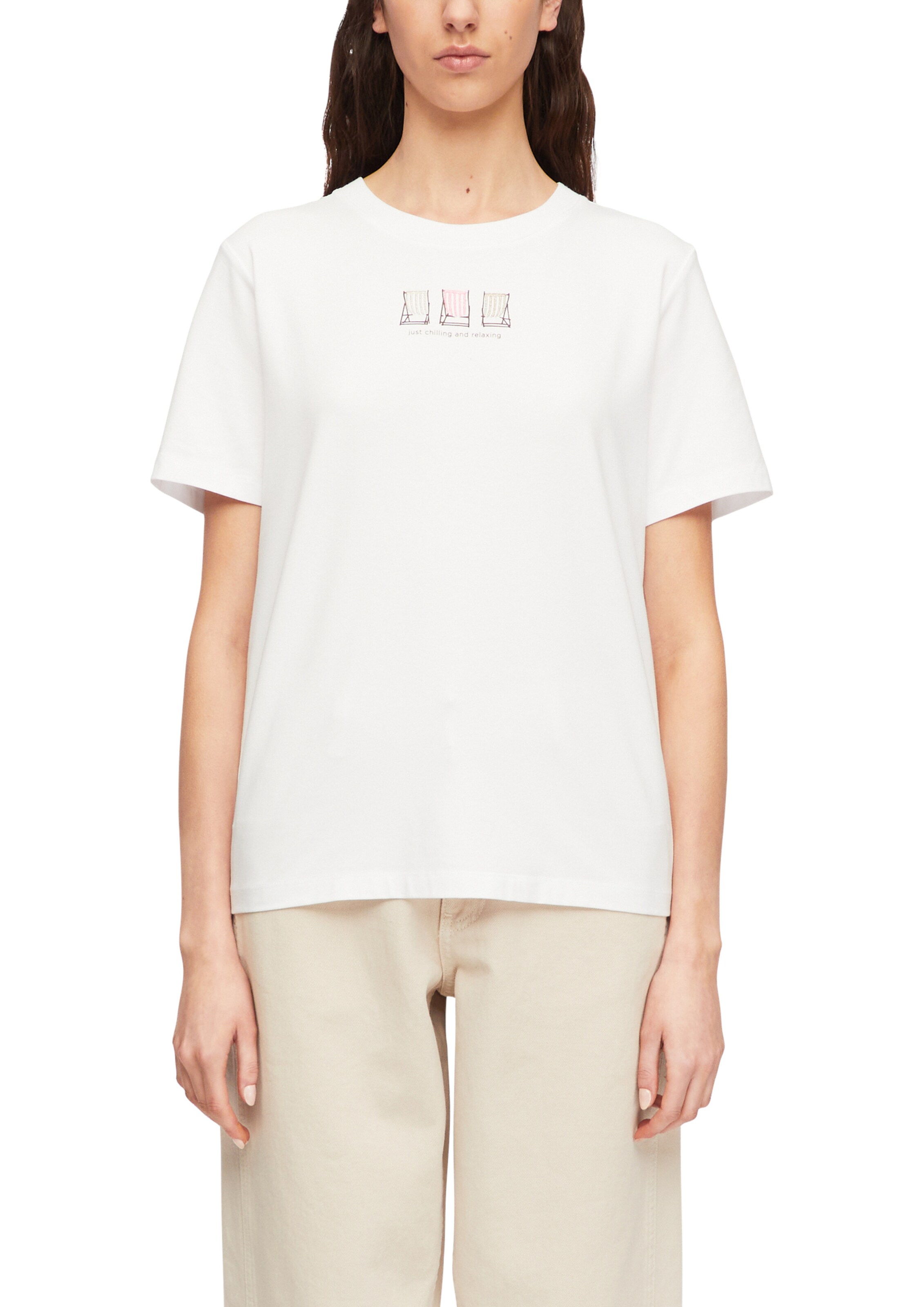 T-shirt COMMA en blanc : devant