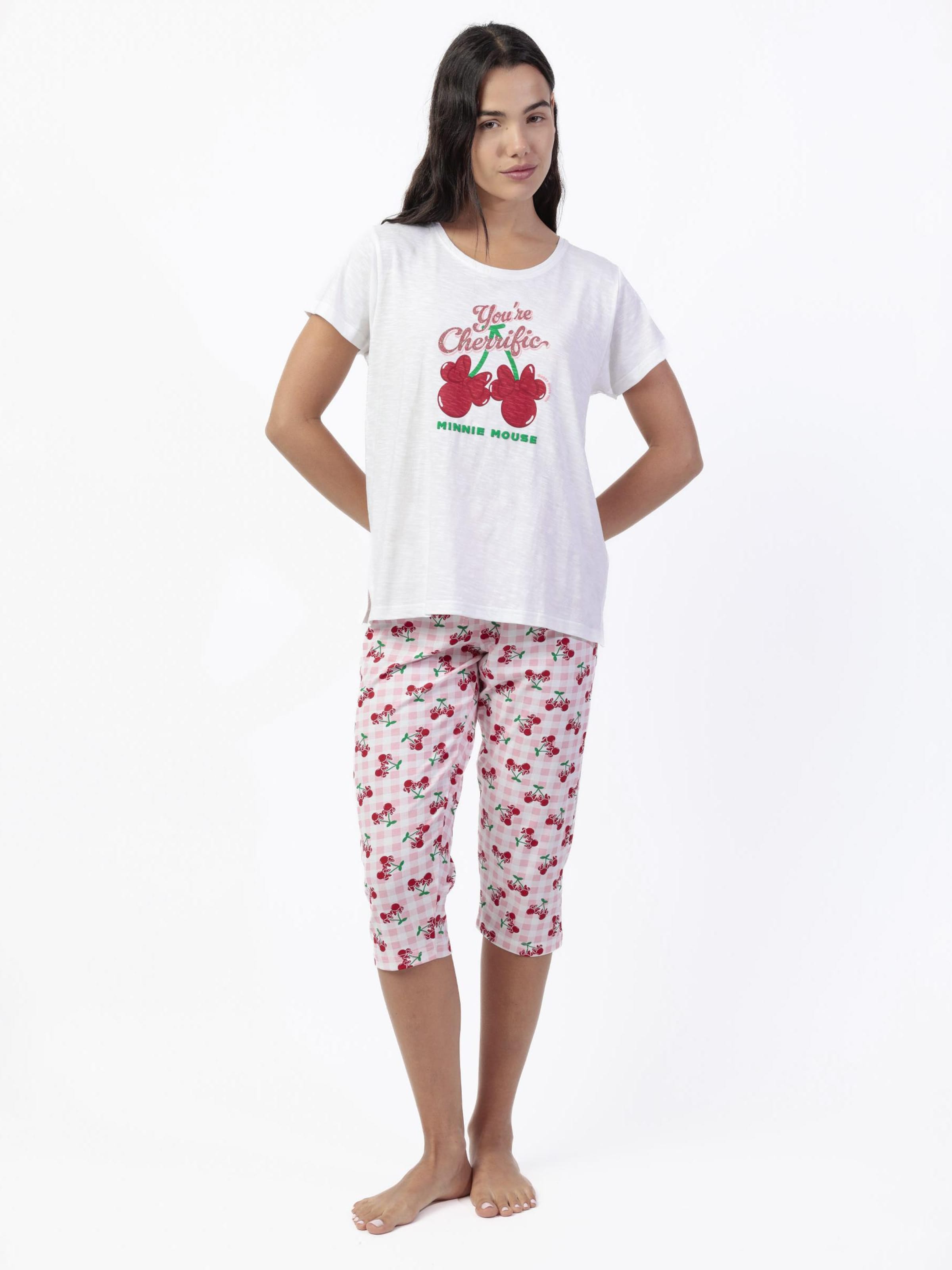 DISNEY - Pijama 'DISNEY Pijama Manga Corta Minnie Cherry para Mujer' en blanco: frente