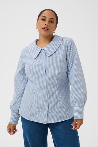 KAFFE CURVE Shirt in Blauw: voorkant