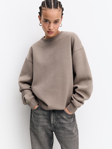 Pull&BearSweater majica - bež boja: prednji dio