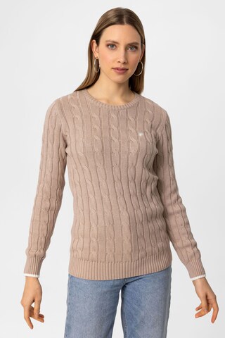 DENIM CULTURE Sweater 'KENDALL' in Beige: front