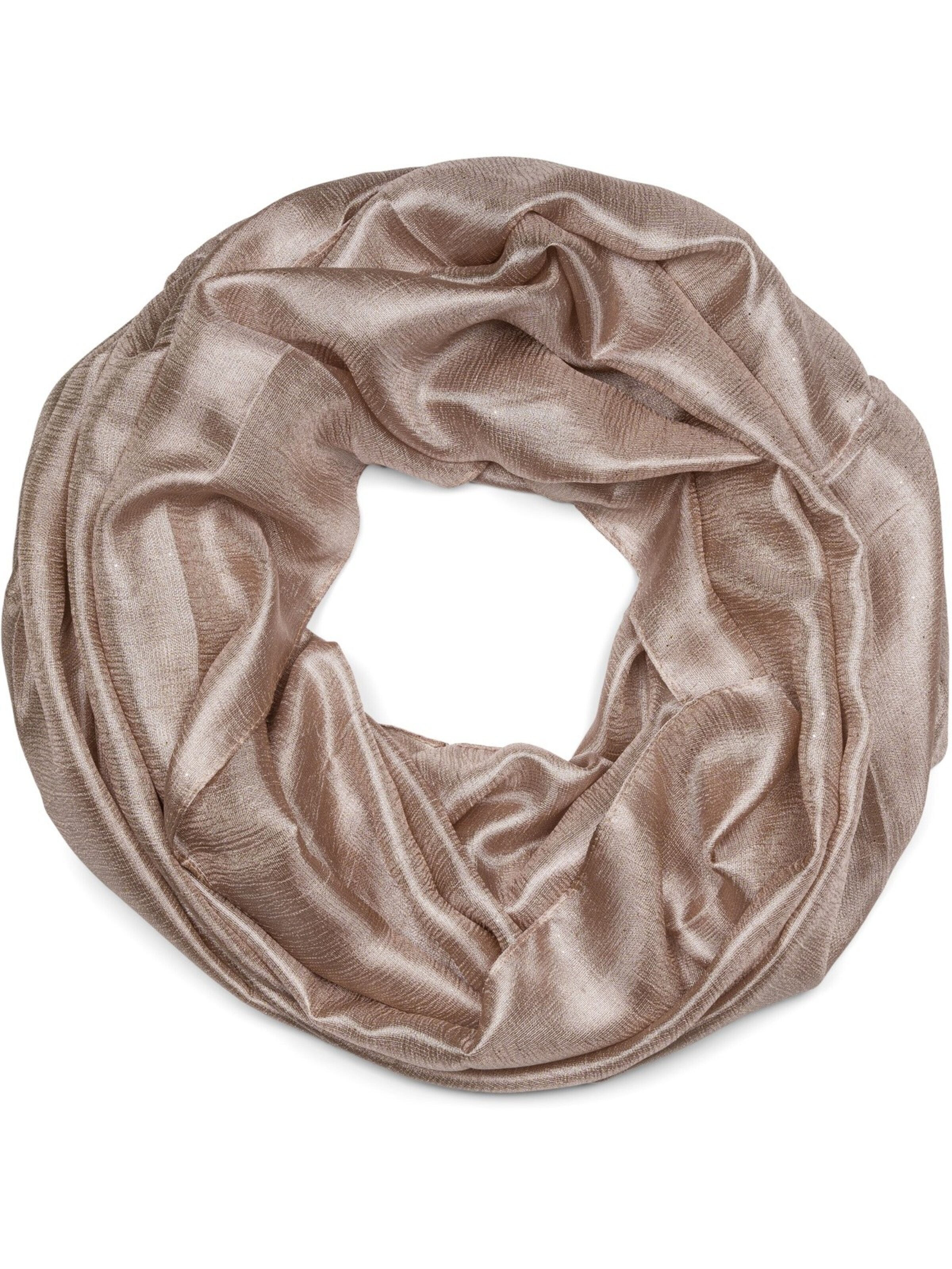 styleBREAKER Schlauchschal 'Seidiger Einfarbiger Loop Glitzer'‌‌‌‌‌‌‌‌ in One Size in khaki, Produktansicht
