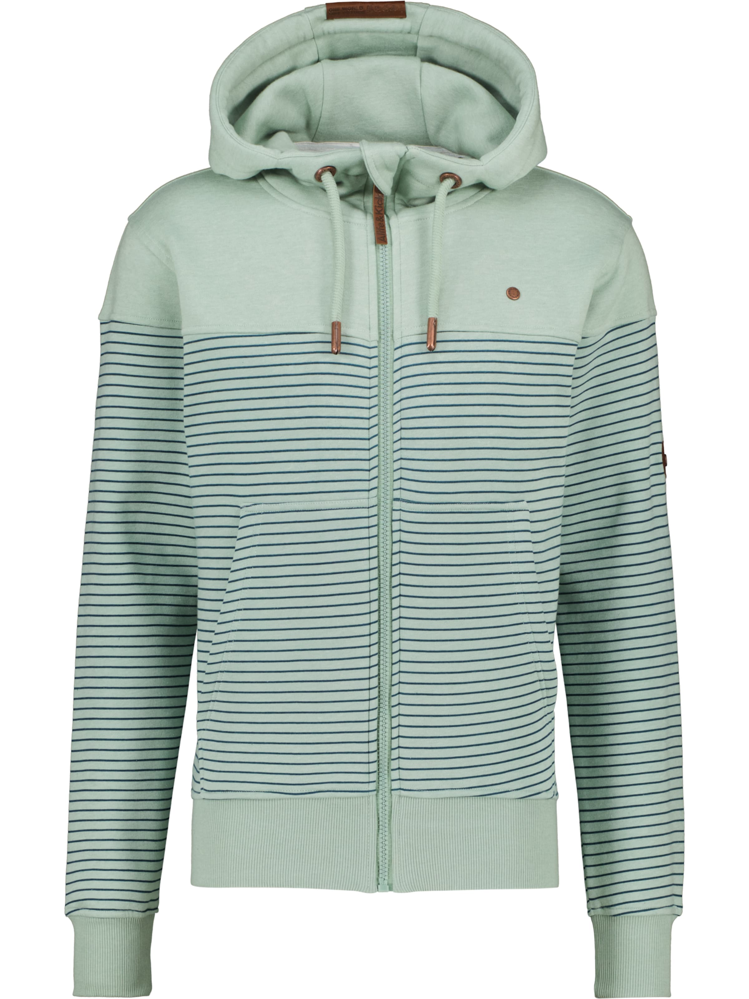 alife & kickin - Sudadera con cremallera en verde: frente