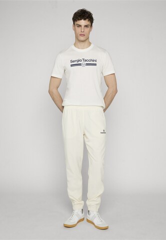 Sergio Tacchini Tapered Sporthose 'Carson' in Weiß: Vorderseite