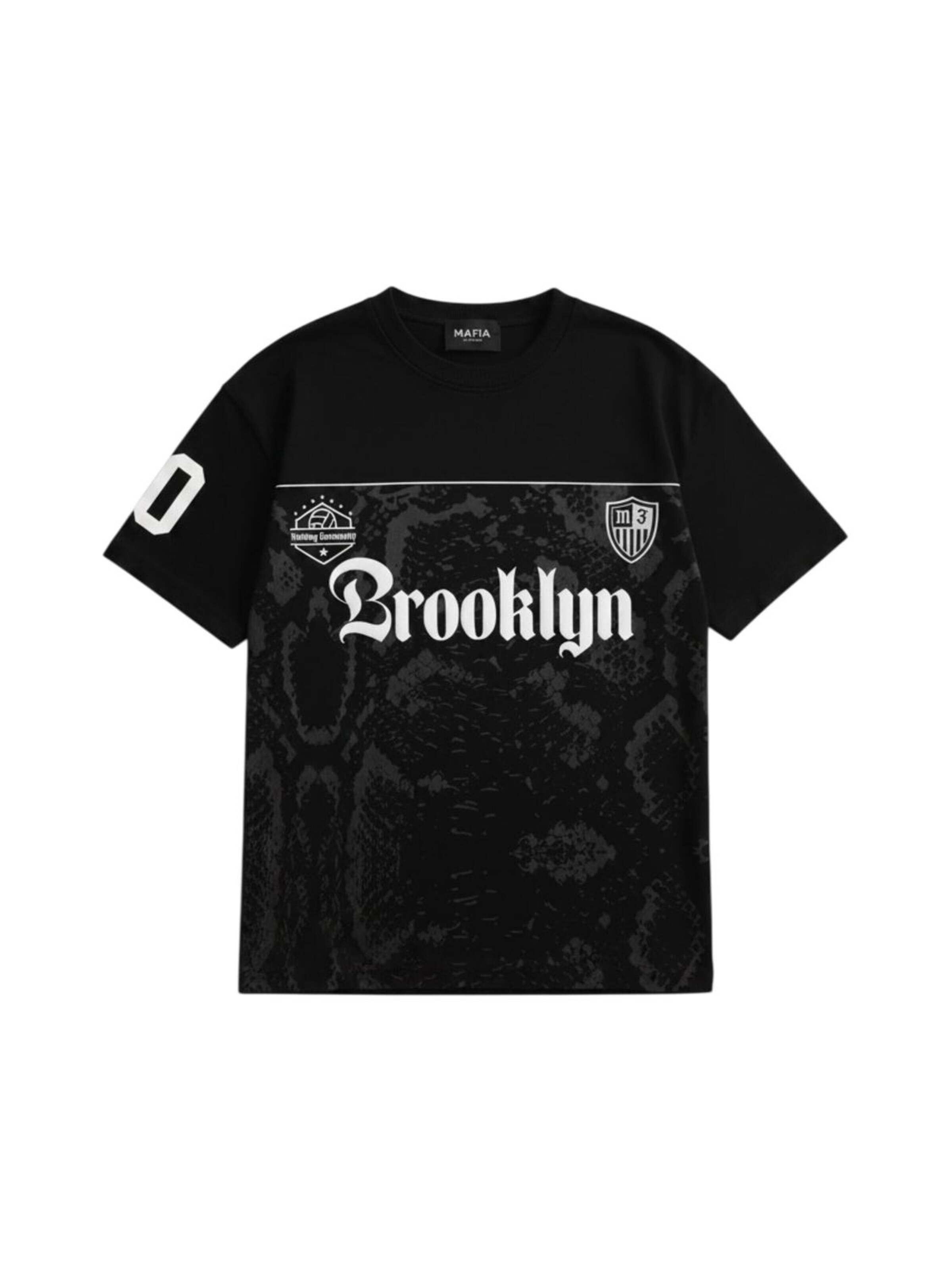 Kleidermafia Shirt 'Oversize Brooklyn T-shirt - Black and Anthracite'‌‌‌ in XS in schwarz, Produktansicht