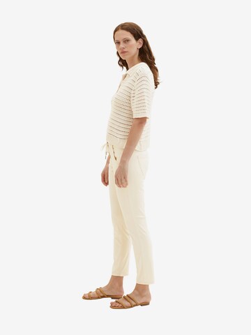 Coupe slim Pantalon TOM TAILOR en beige