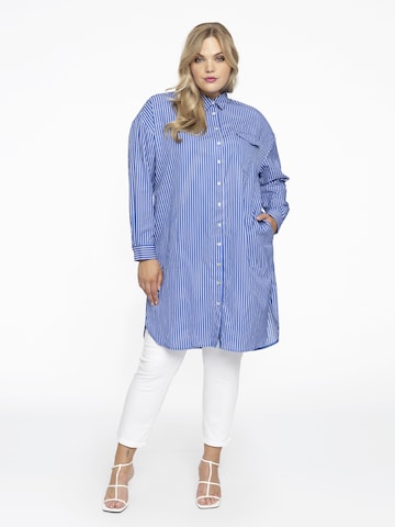 Yoek Shirt Dress in Blue