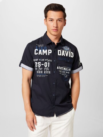 CAMP DAVID Regular fit Button Up Shirt in Blue: front