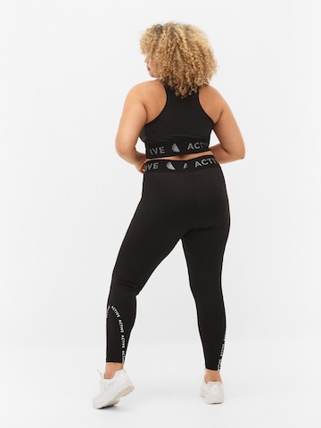 Active by Zizzi Skinny Workout Pants 'ADOLY' in Black