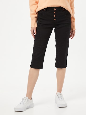 PULZ Jeans Pants in Black: front