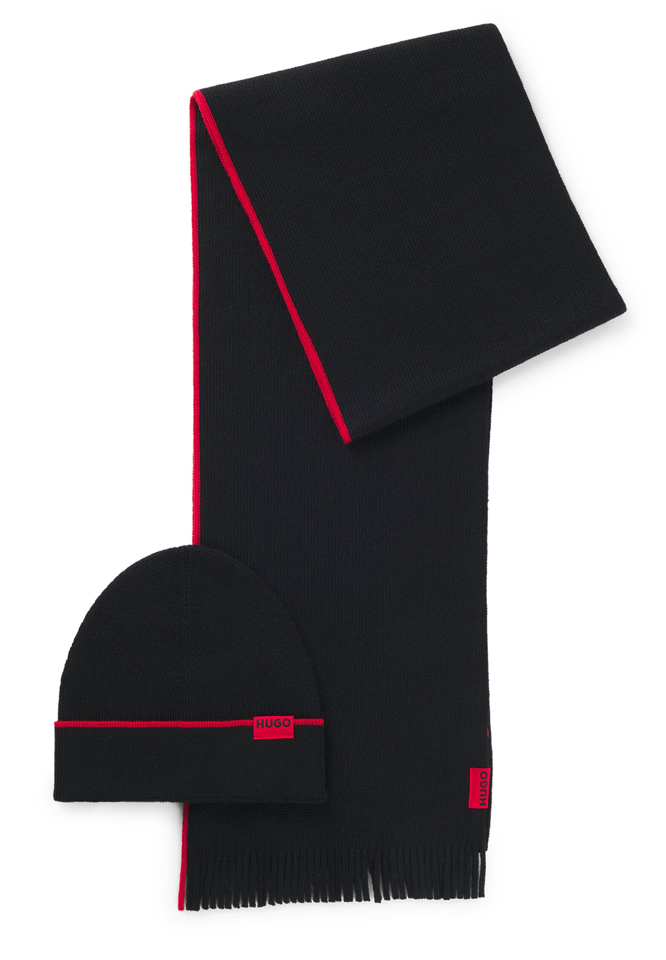 juoda HUGO Megzta kepurė 'Zaschel': priekis