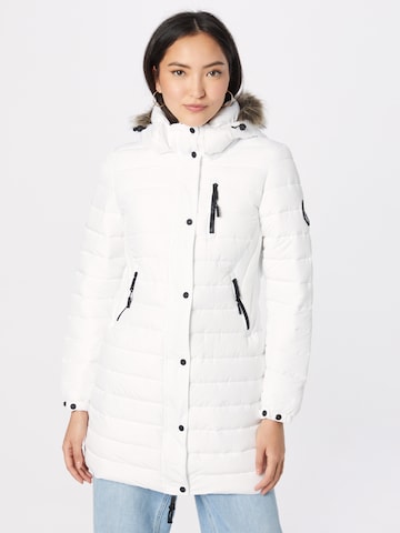 Manteau d’hiver Superdry en blanc : devant