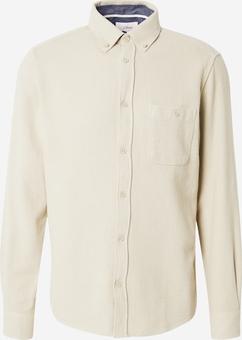 s.Oliver Regular Fit Hemd in Beige: Vorderseite