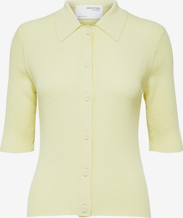 Selected Femme Petite Knit Cardigan in Yellow: front