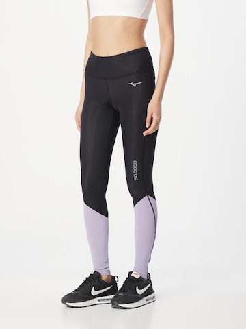 MIZUNO Skinny Workout Pants 'BG3000' in Black: front