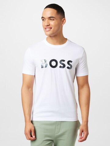 BOSS Green Тениска в бяло: отпред