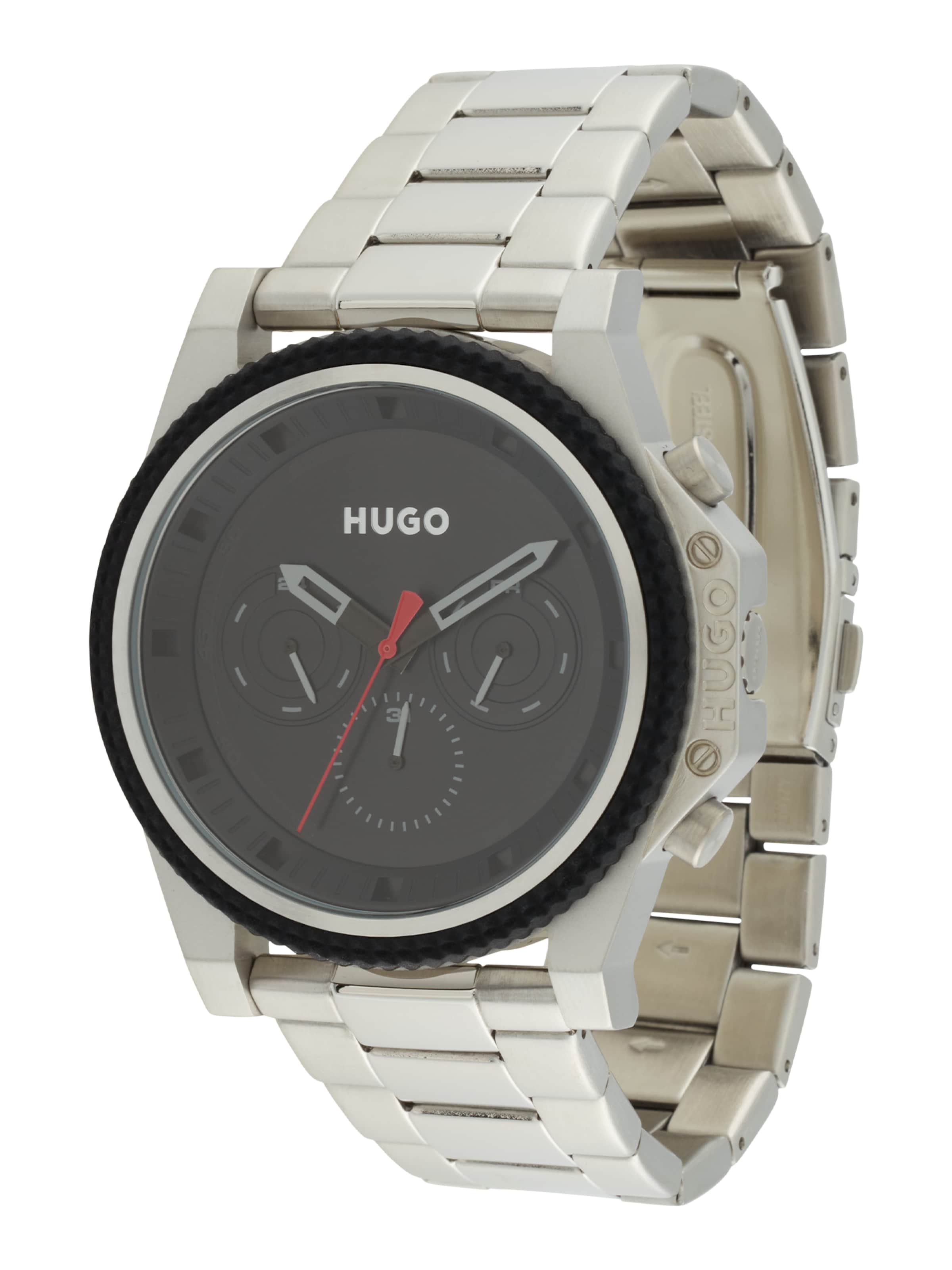 HUGO Analogové hodinky '#BRAVE' – stříbrná: přední strana