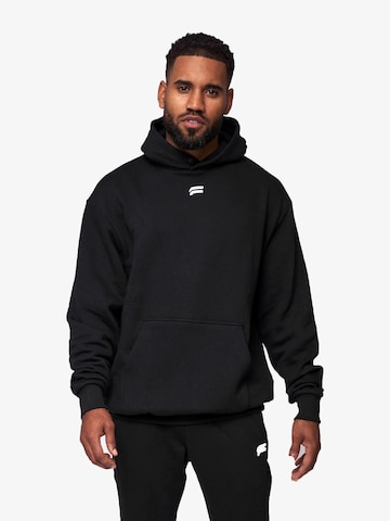 Fortex Fitness Sweater 'Essential Oversized Hoodie' in Black: front
