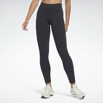 Reebok Skinny Sportbroek 'Lux' in Zwart: voorkant