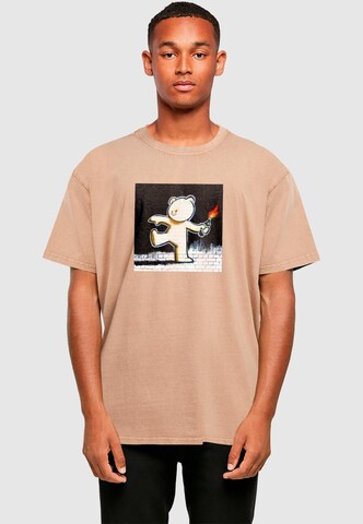 T-Shirt 'Brandalised - Molotov Teddy' Merchcode en marron : devant