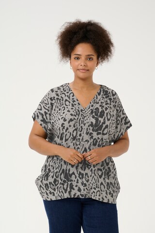 KAFFE CURVE Blouse 'Mille' in Grey: front