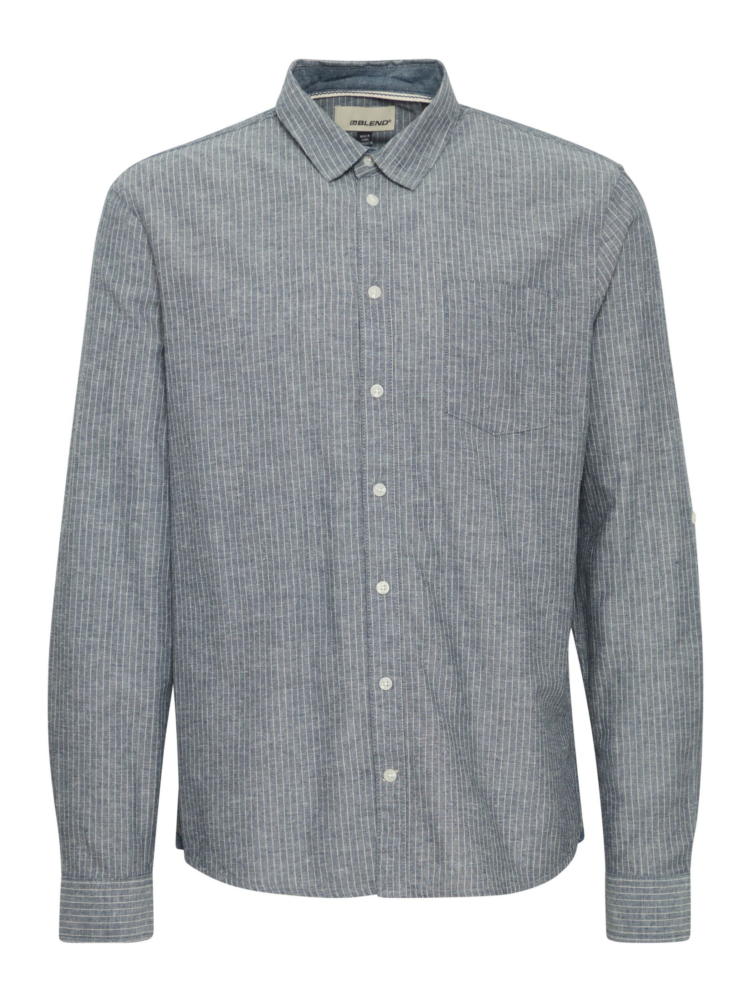 Chemise BLEND en bleu : devant