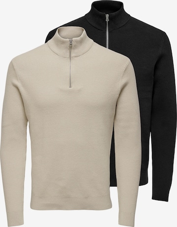 Only & Sons Sweatshirt 'Phil' in Beige: front