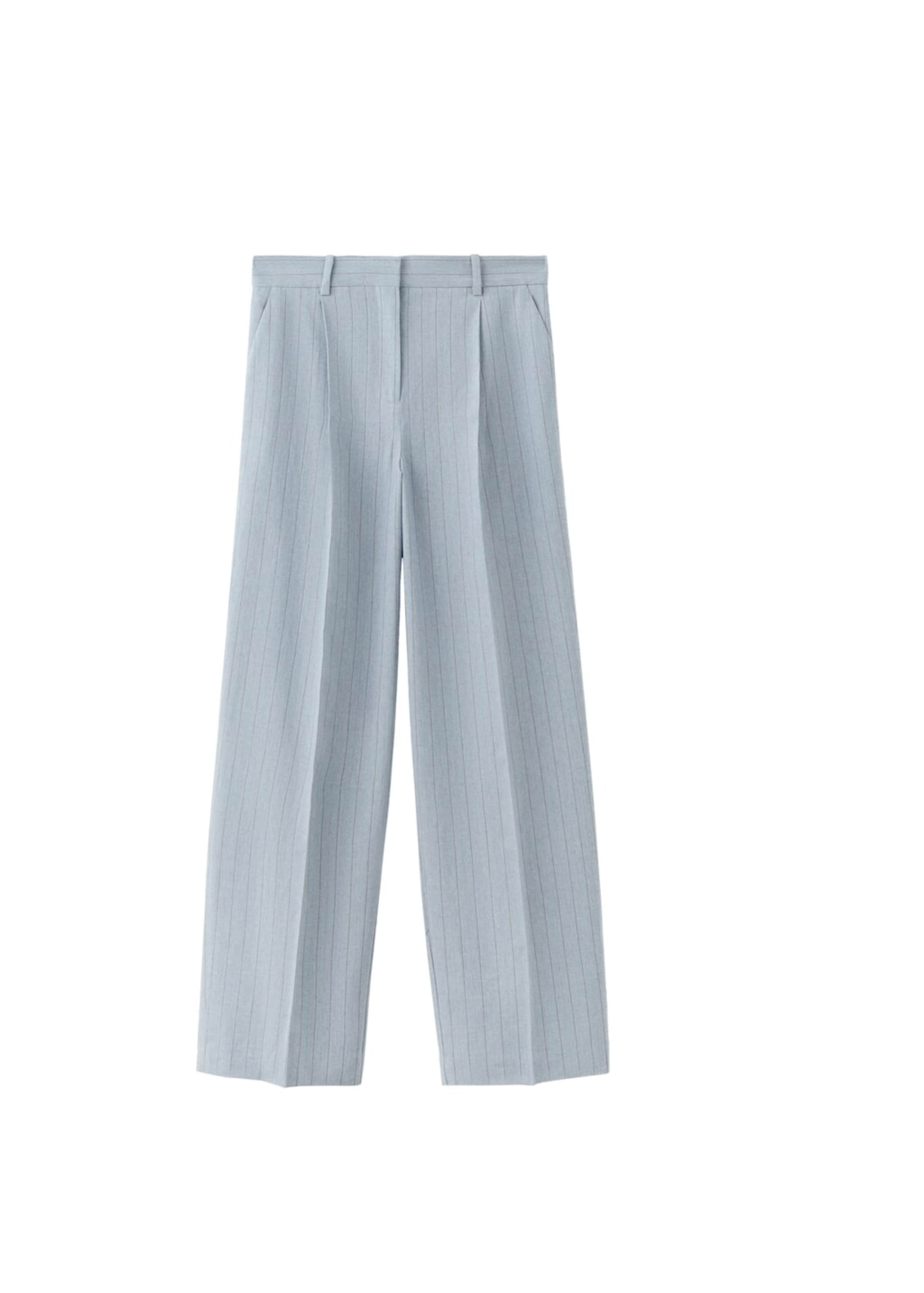 MANGO Loose fit Pleat-Front Pants 'Pedro' in Blue: front