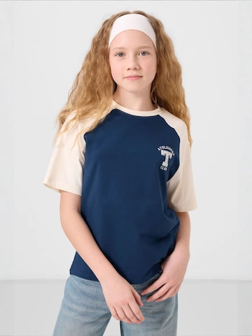Tommy Life Koszulka 'TOMMY Unisex Jugend-T-Shirt Aus Baumwoll-Elasthan' w kolorze beżowy