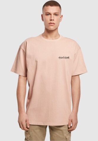 T-Shirt 'Unfollow' Merchcode en rose : devant