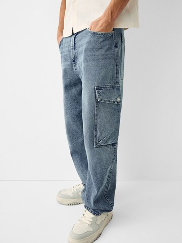 Regular Jeans de la Bershka pe albastru