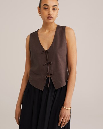 WE Fashion Jakkesætsvest i brun: forside