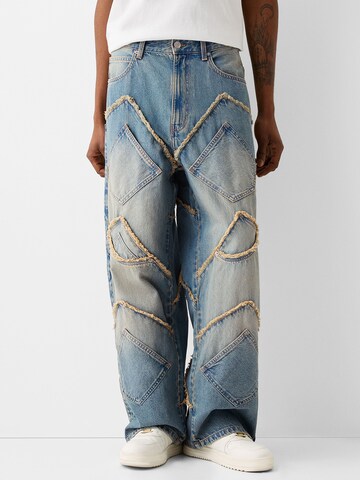 Loosefit Jean Bershka en bleu : devant