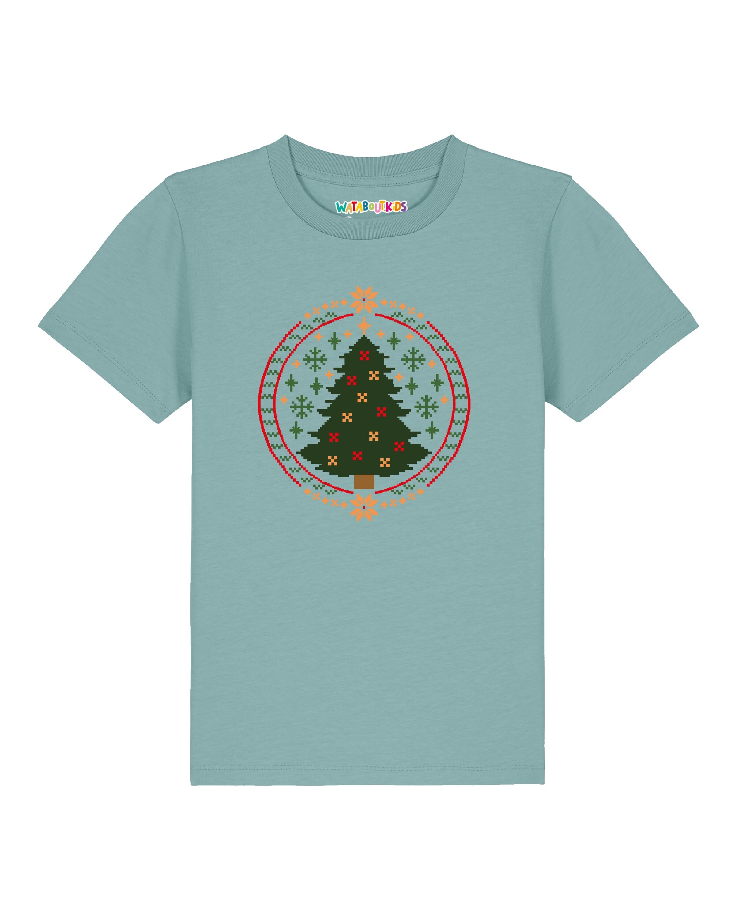 watabout.kids Shirt ' Weihnachtszeit ' in Blauw: voorkant