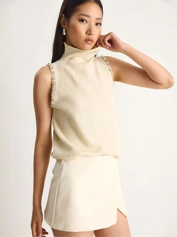 Bianco Lucci Gebreide top in Beige