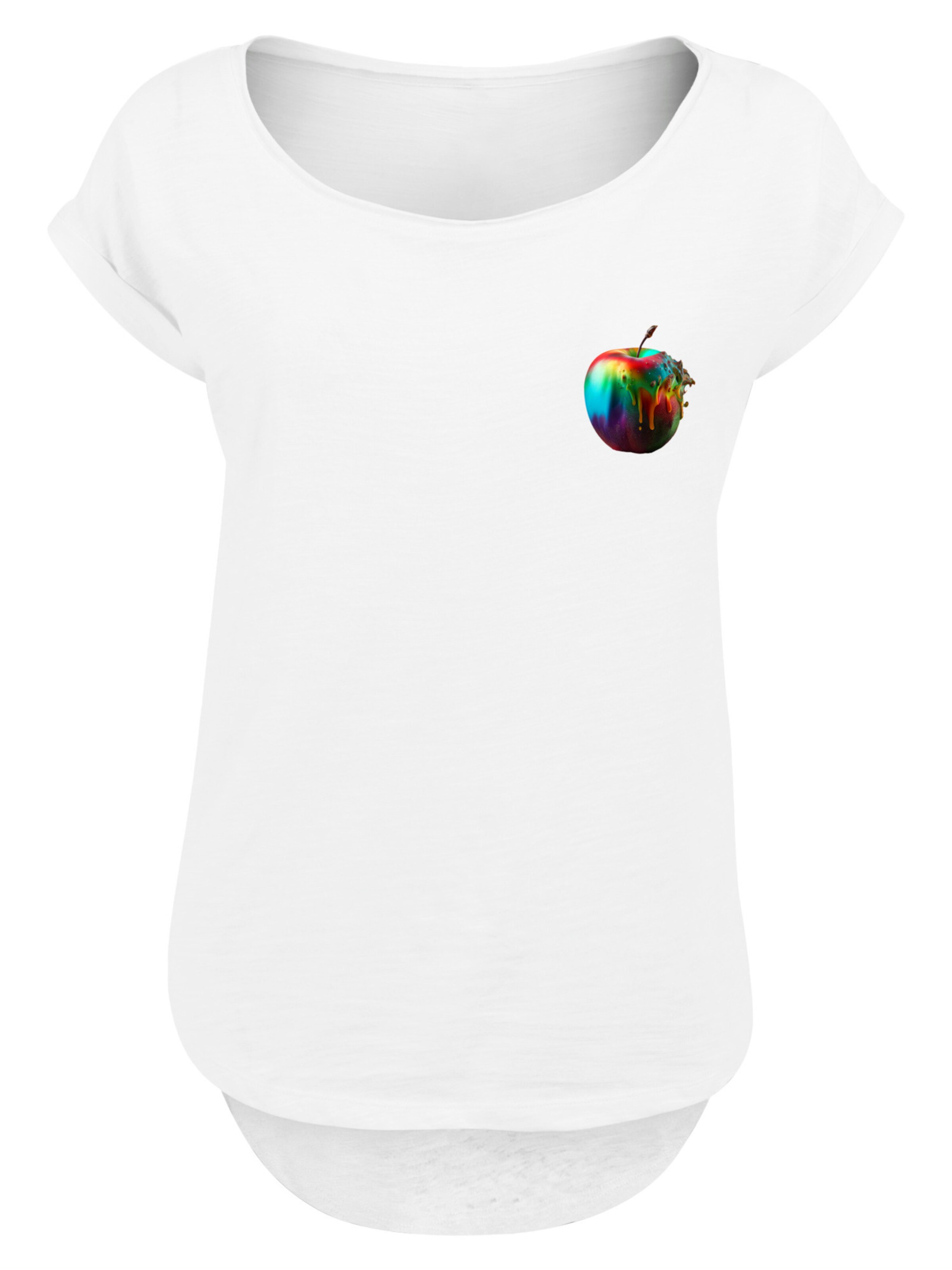 F4NT4STIC Shirt 'Colorfood Collection - Rainbow Apple' in Weiß: Vorderseite