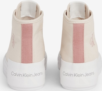 Calvin Klein Jeans High-Top-Sneakers aus Canvas mit Plateau ' ' in Beige