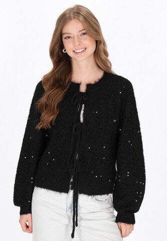 MYMO Knit cardigan in Black: front