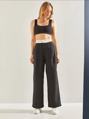 Wide Leg Pantalon Bianco Lucci en noir
