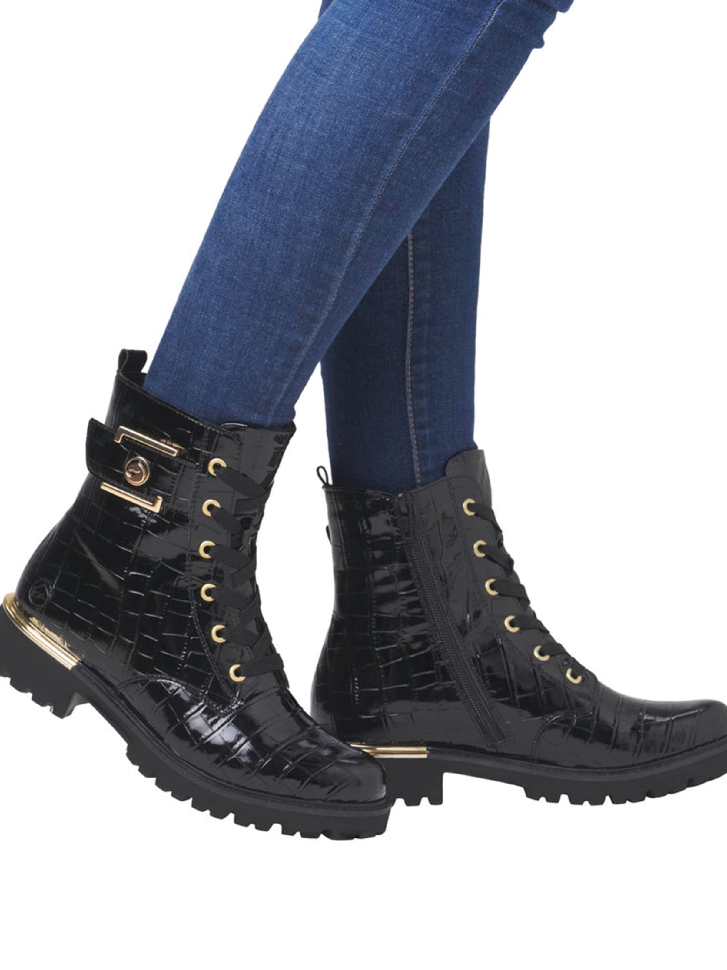 REMONTE Snørestøvletter i sort