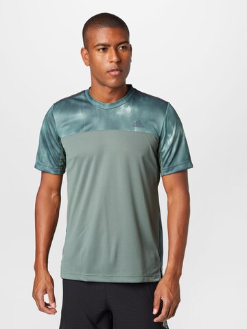 ADIDAS SPORTSWEAR Performance Shirt 'Aeroready Workout Chalk Print' in Green: front