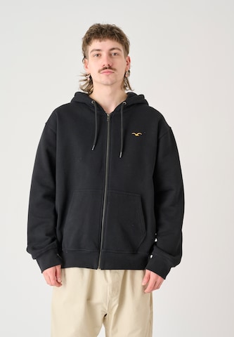 Cleptomanicx Zip-Up Hoodie 'Ligull Boxy' in Black: front