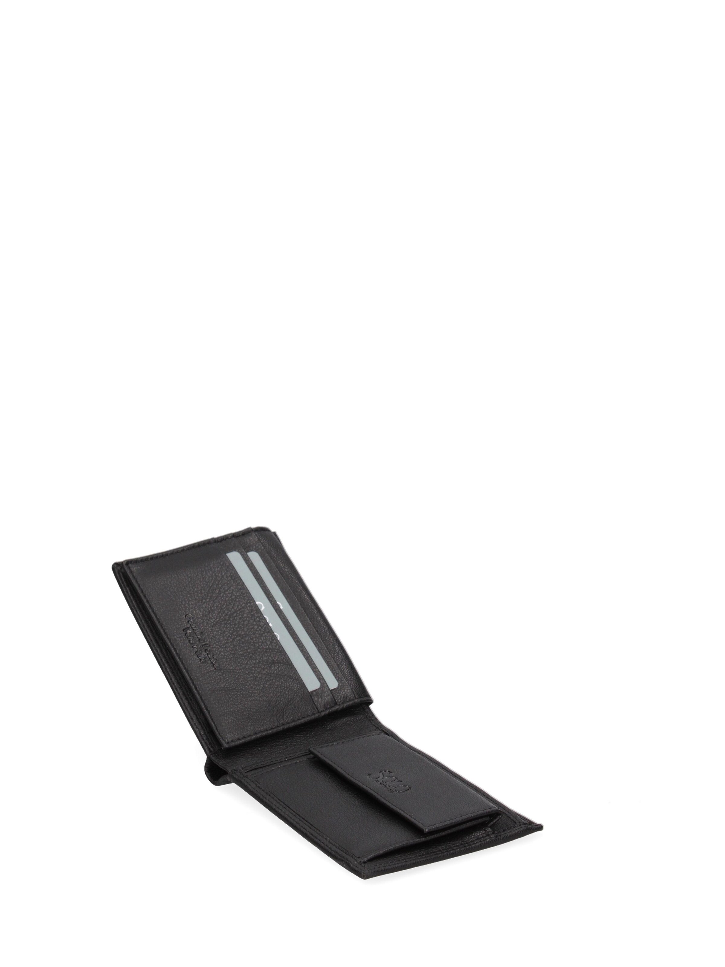 Portamonete 'Portafoglio Uomo Vera Pelle - Solo Soprani Slim Compatto 12x9,5 cm' di Solo Soprani in nero