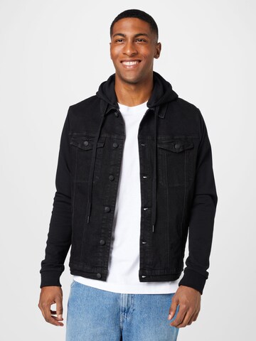 Brandit Between-season jacket in Black: front